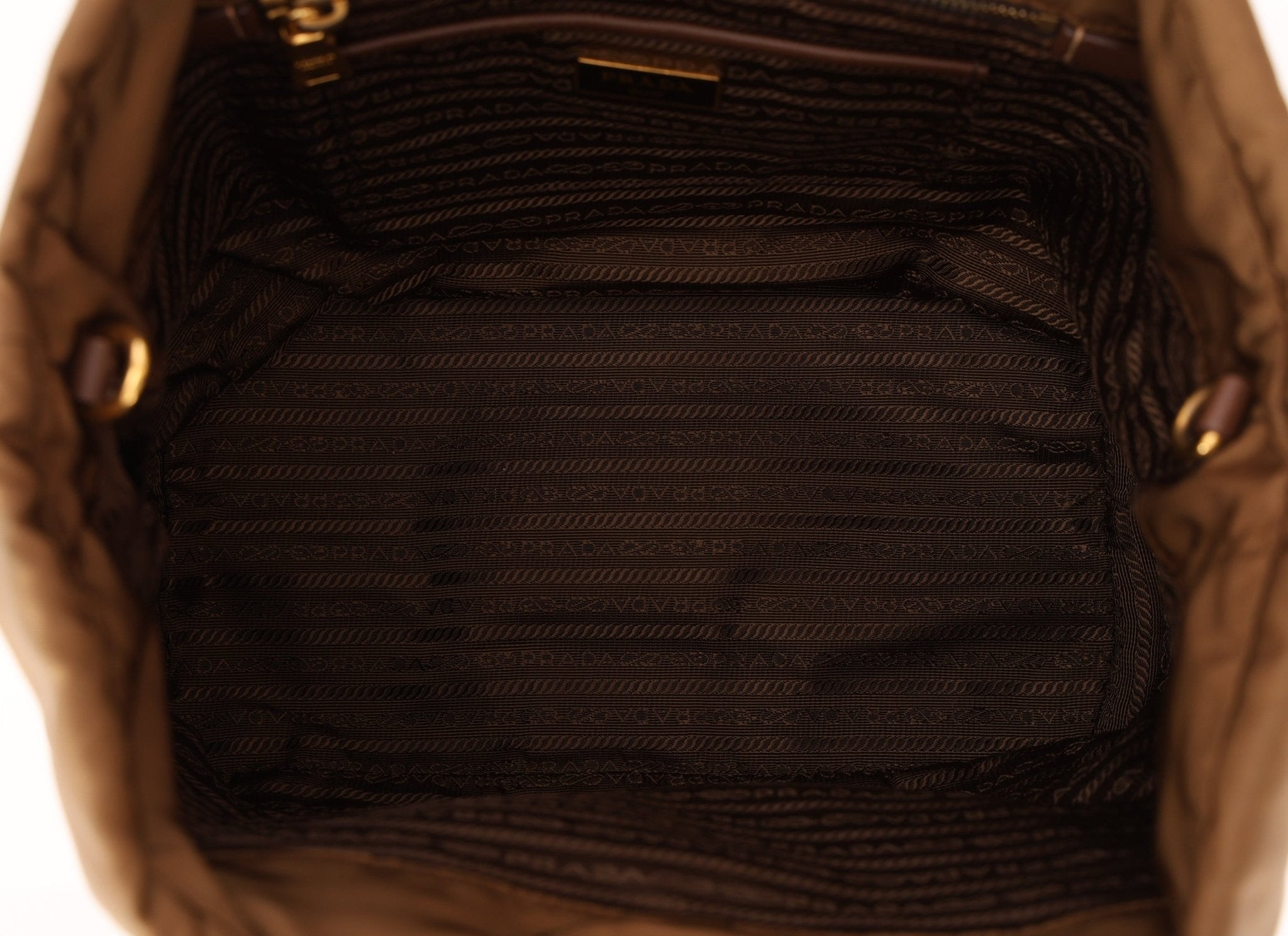 Prada Dark Khaki Nylon Tote - FashioNica