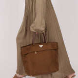 Prada Dark Khaki Nylon Tote - FashioNica