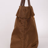 Prada Dark Khaki Nylon Tote - FashioNica