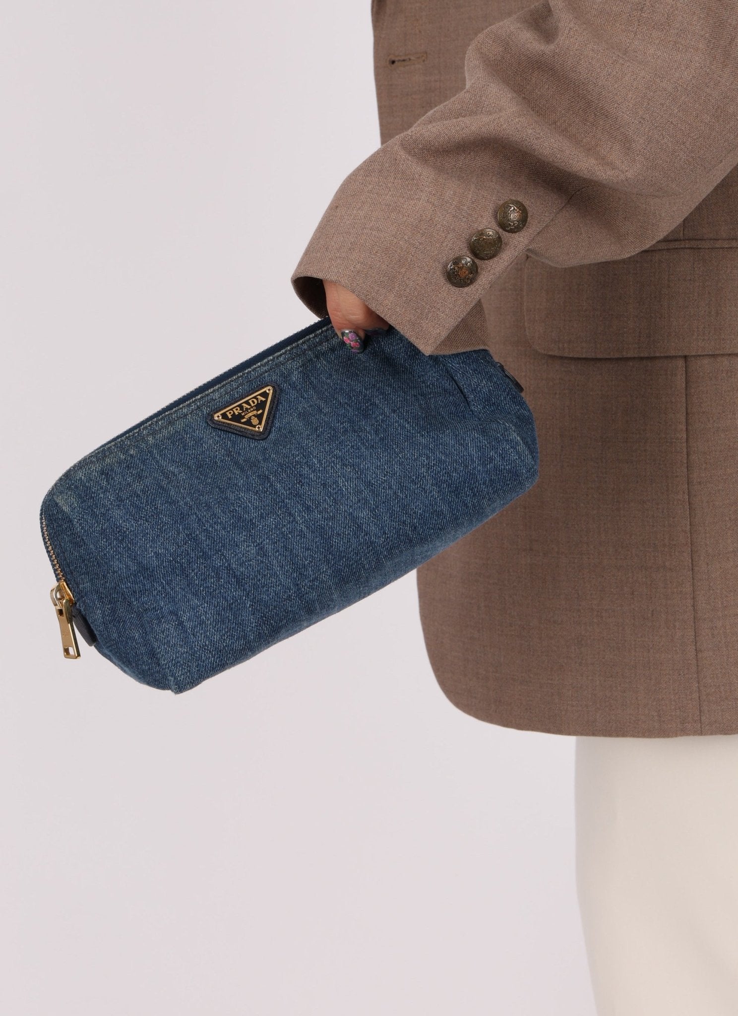 Prada Denim Pouch - FashioNica