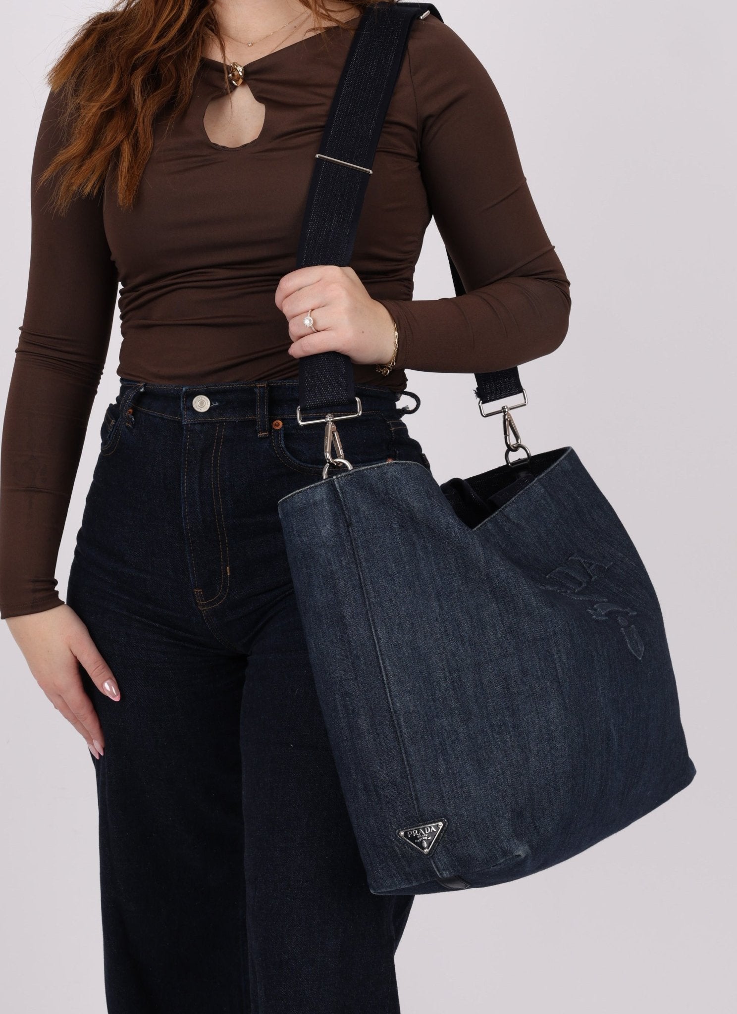 Prada Drill Denim Tote - FashioNica