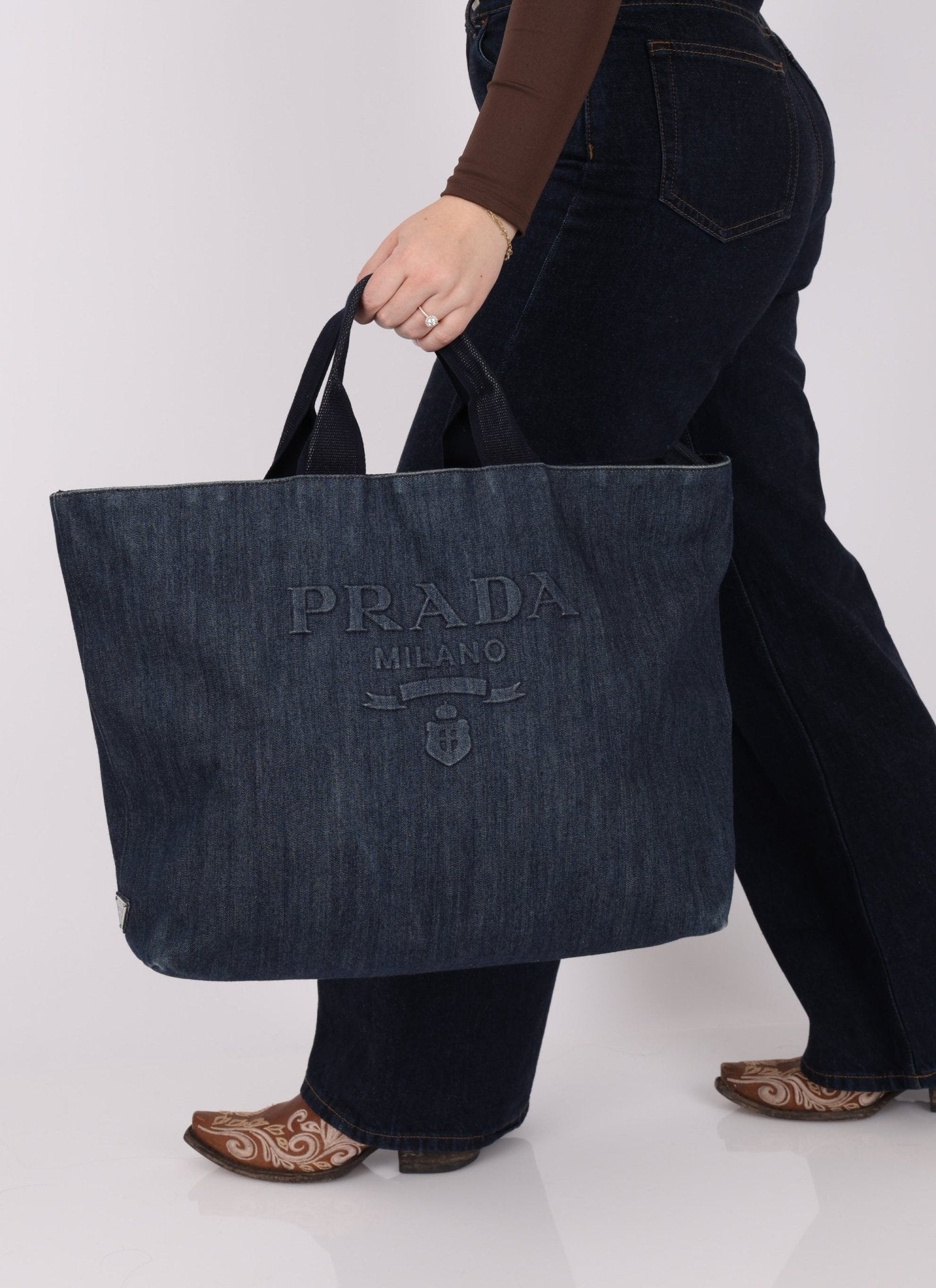Prada Drill Denim Tote - FashioNica