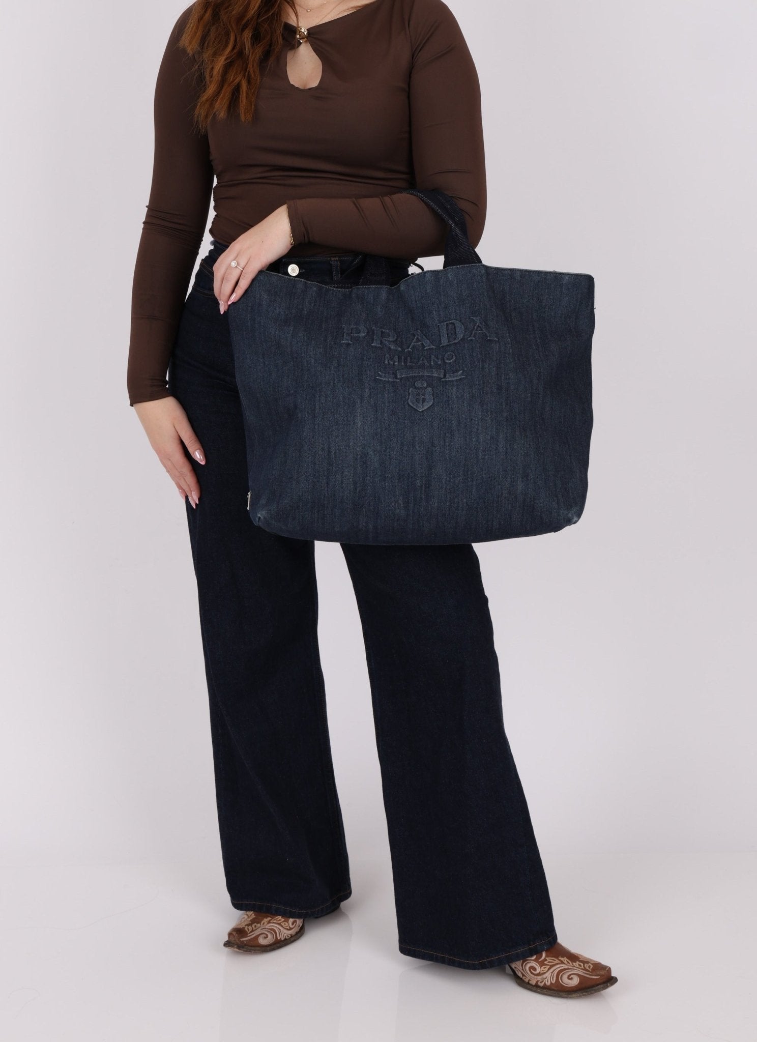 Prada Drill Denim Tote - FashioNica