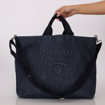 Prada Drill Denim Tote - FashioNica