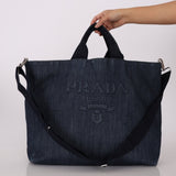 Prada Drill Denim Tote - FashioNica