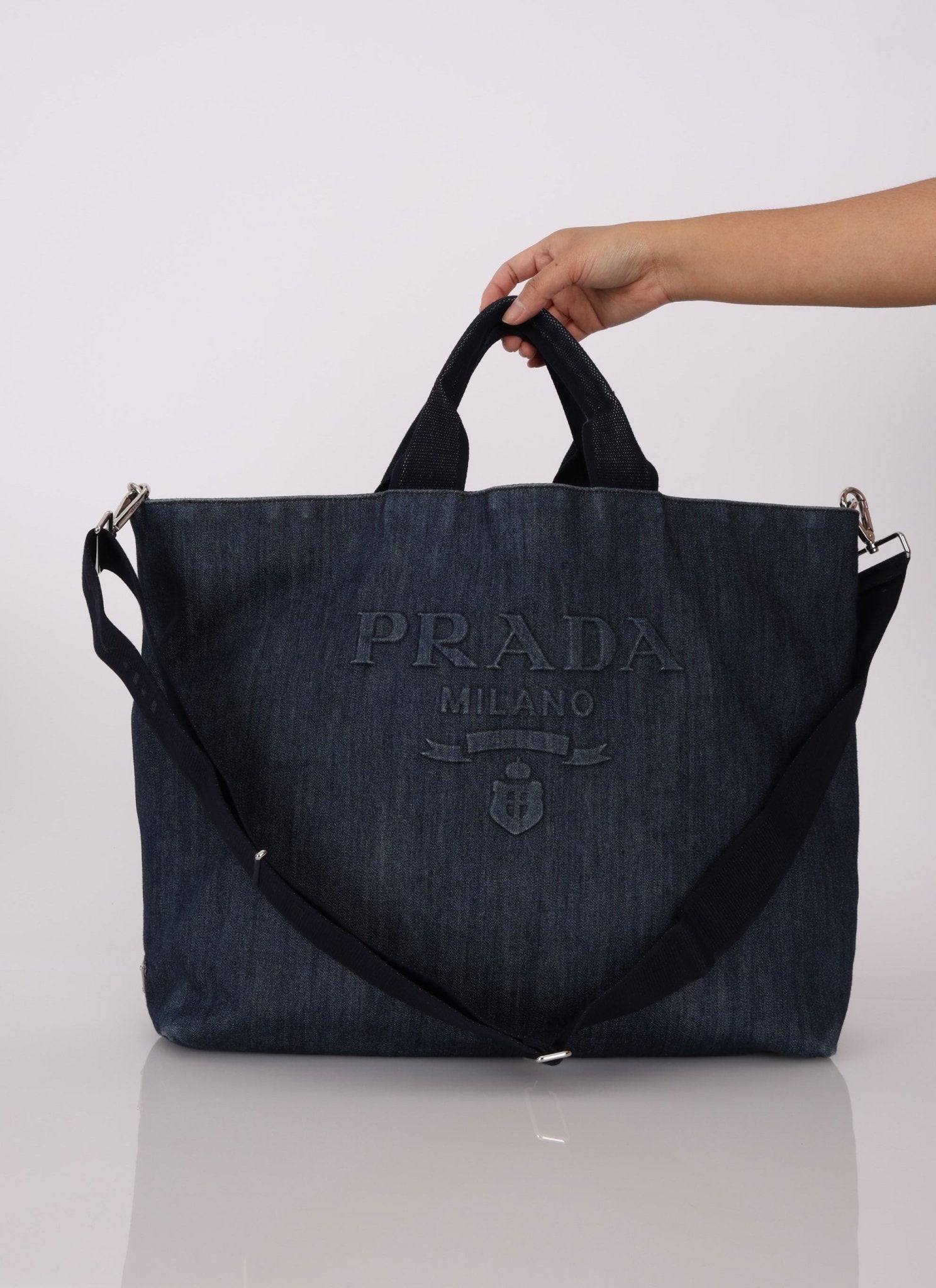Prada Drill Denim Tote - FashioNica