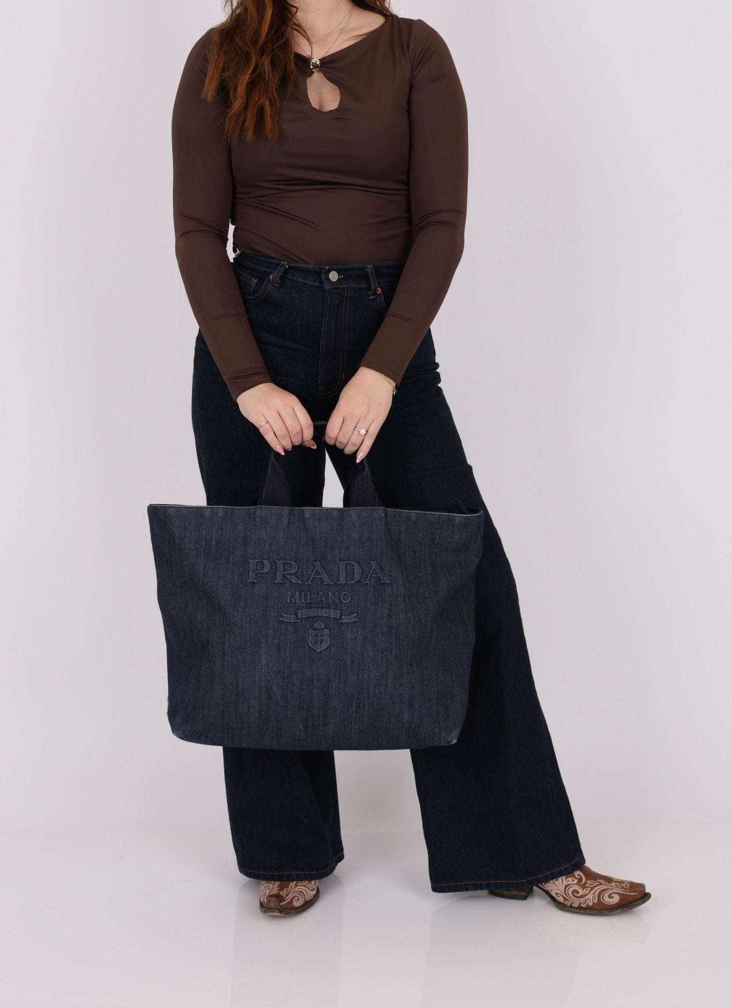 Prada Drill Denim Tote - FashioNica