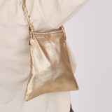 Prada Gold Metallic Mini Net Tote - FashioNica