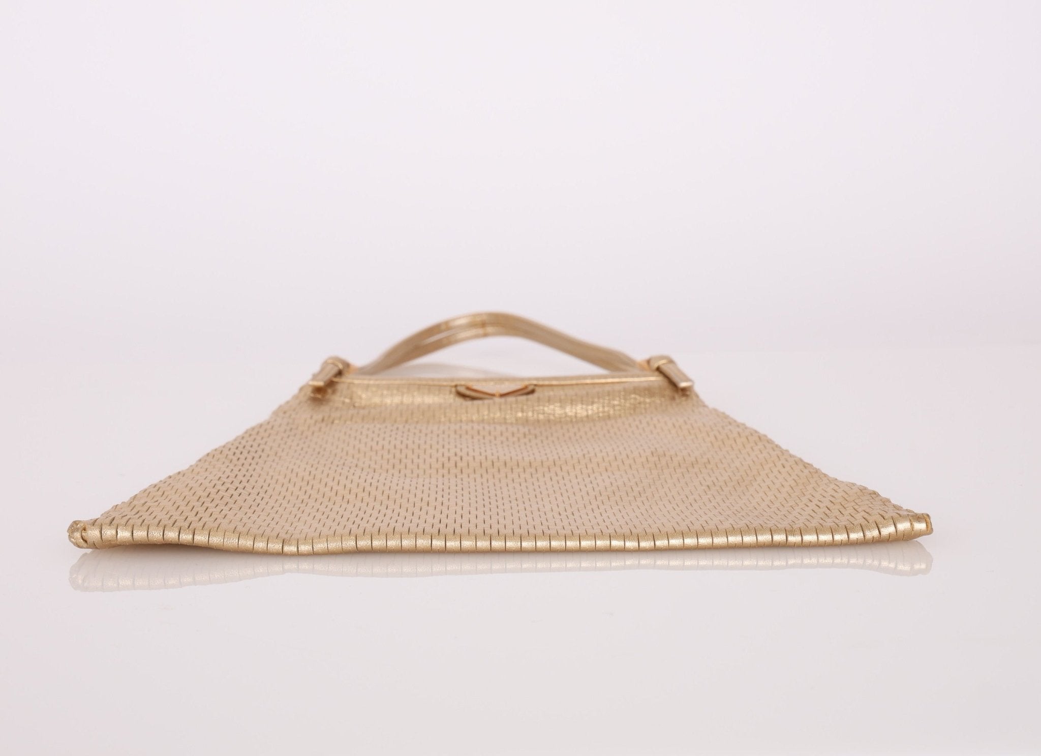 Prada Gold Metallic Mini Net Tote - FashioNica