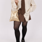 Prada Gold Metallic Mini Net Tote - FashioNica