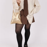 Prada Gold Metallic Mini Net Tote - FashioNica