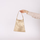 Prada Gold Metallic Mini Net Tote - FashioNica