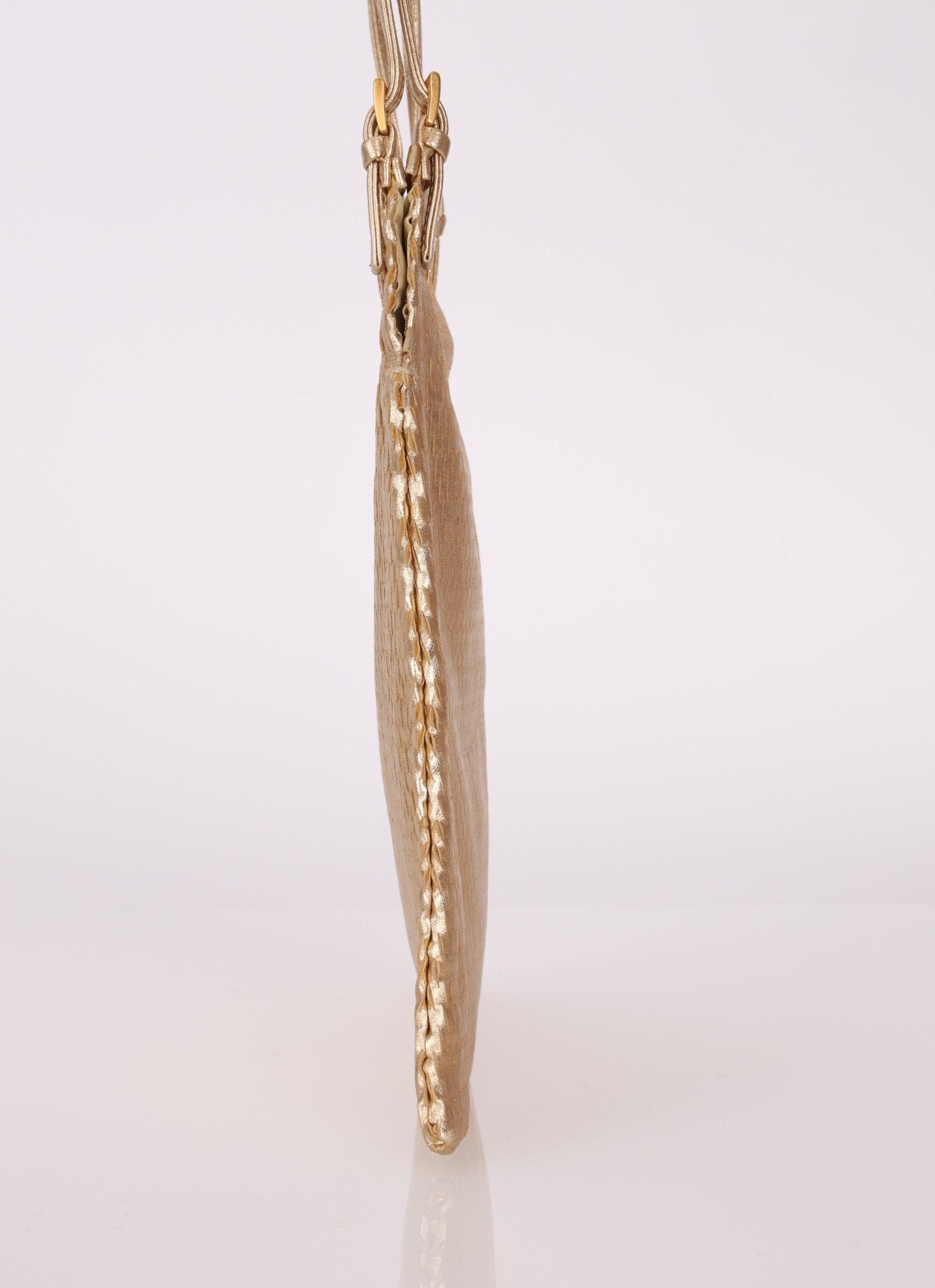 Prada Gold Metallic Mini Net Tote - FashioNica