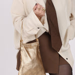 Prada Gold Metallic Mini Net Tote - FashioNica