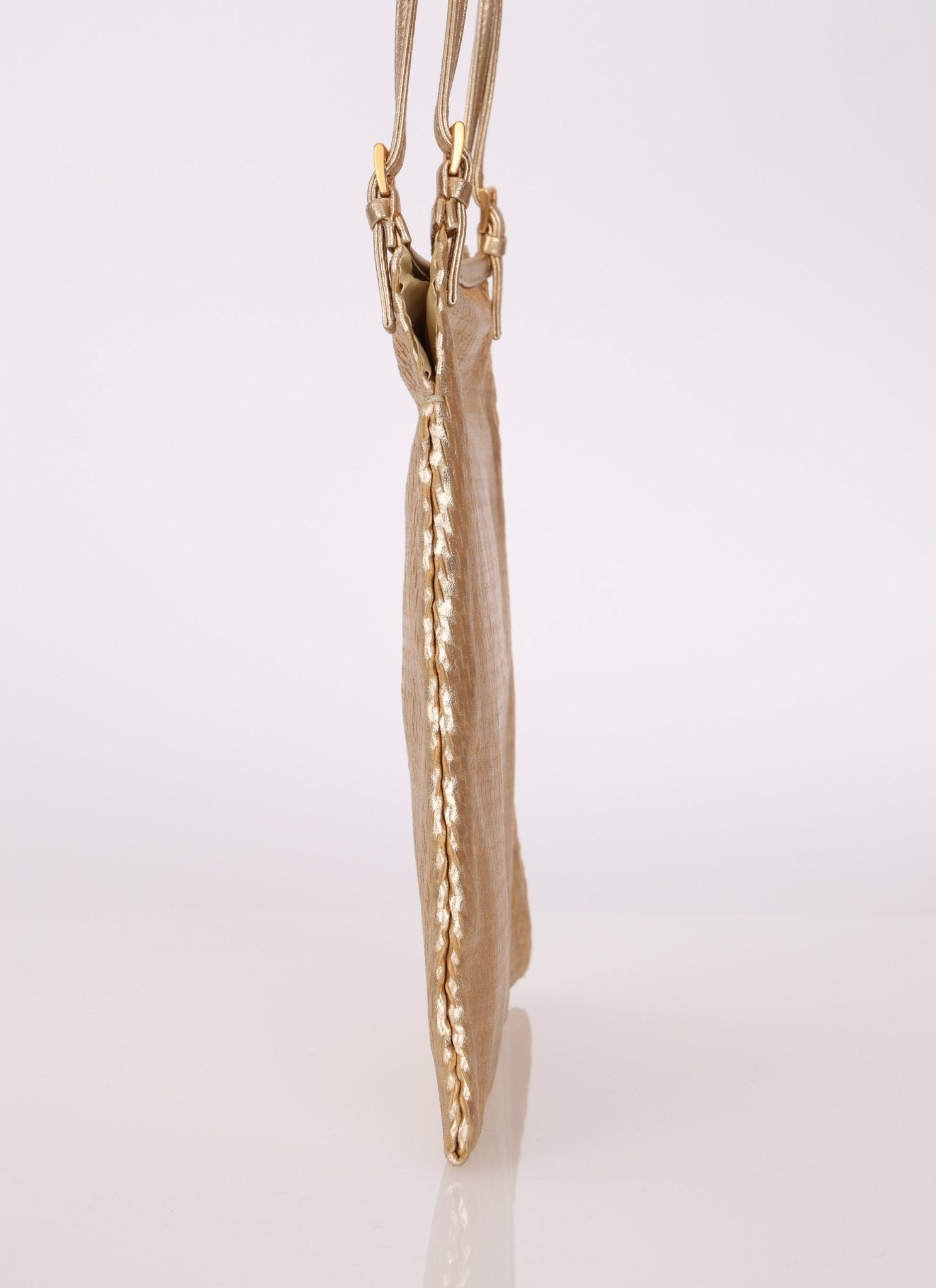 Prada Gold Metallic Mini Net Tote - FashioNica