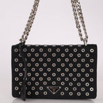 Prada Grommet Nylon Chain Flap Bag - FashioNica