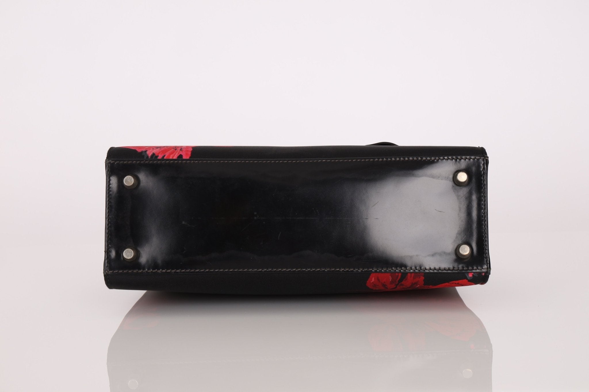 Prada Hibiscus Stamputo Tessuto Frame Handle Bag - FashioNica