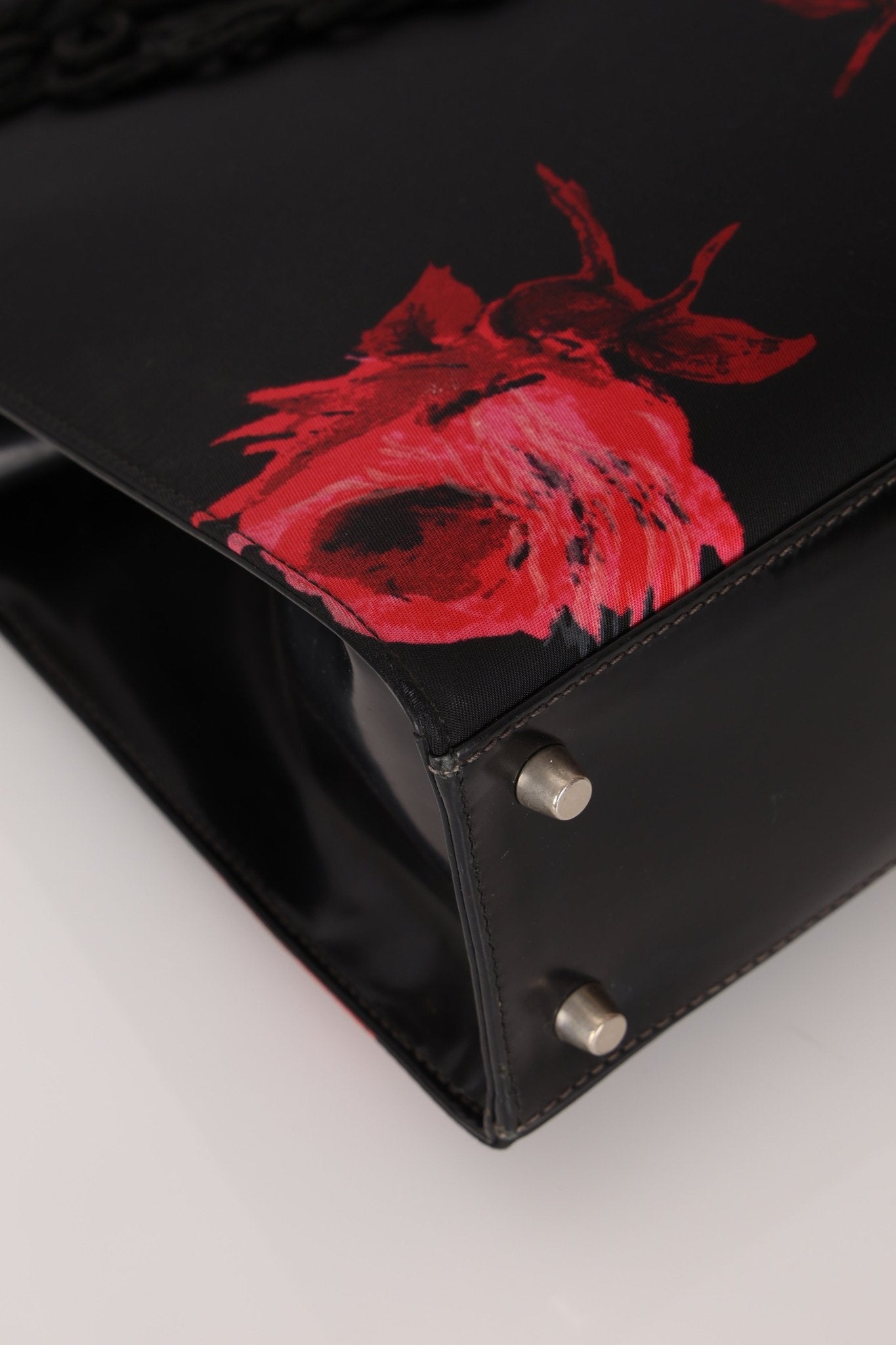 Prada Hibiscus Stamputo Tessuto Frame Handle Bag - FashioNica