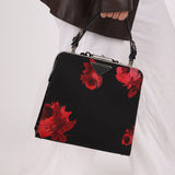 Prada Hibiscus Stamputo Tessuto Frame Handle Bag - FashioNica