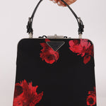 Prada Hibiscus Stamputo Tessuto Frame Handle Bag - FashioNica