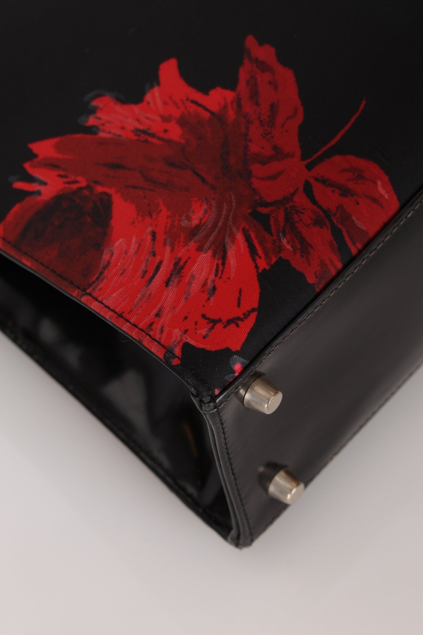 Prada Hibiscus Stamputo Tessuto Frame Handle Bag - FashioNica