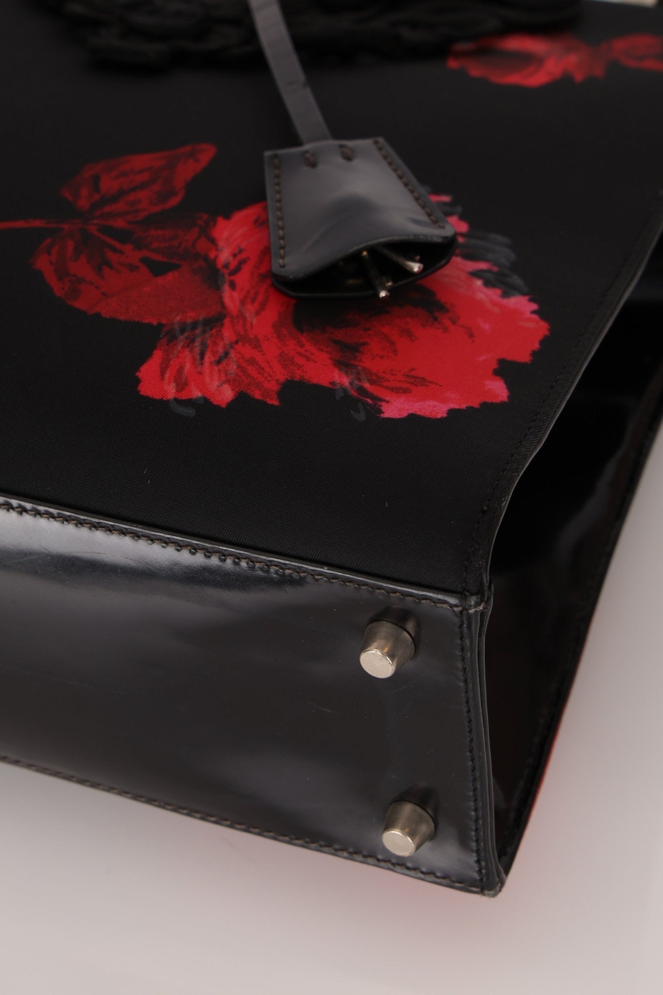 Prada Hibiscus Stamputo Tessuto Frame Handle Bag - FashioNica