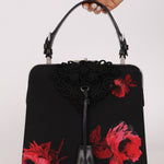 Prada Hibiscus Stamputo Tessuto Frame Handle Bag - FashioNica