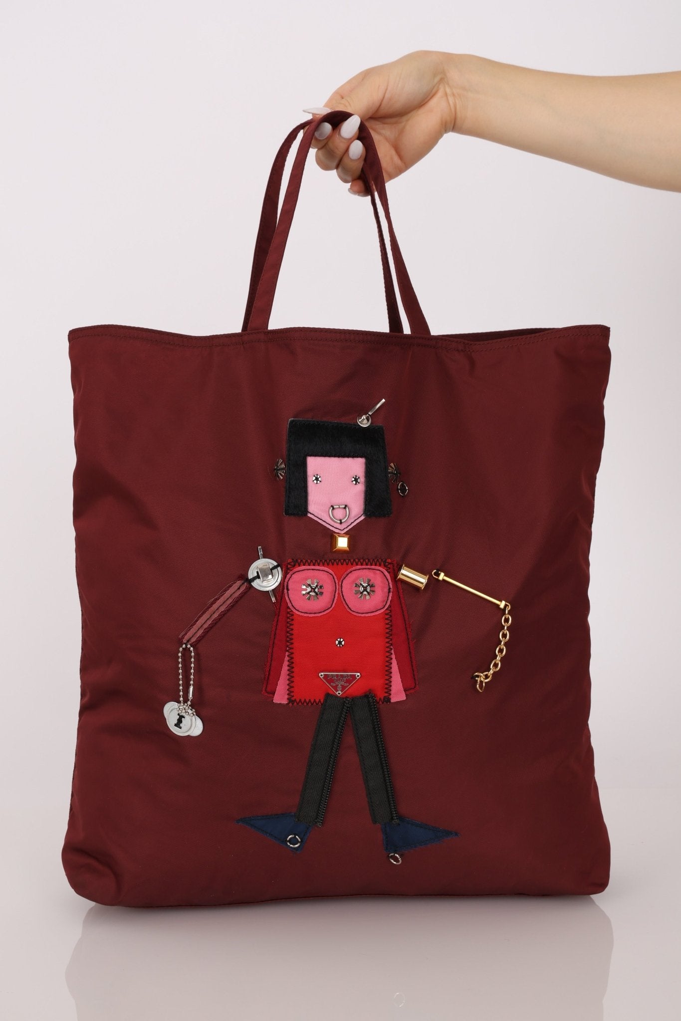 Prada 'Juliette' Robot Embellished Velo North South Tote - FashioNica