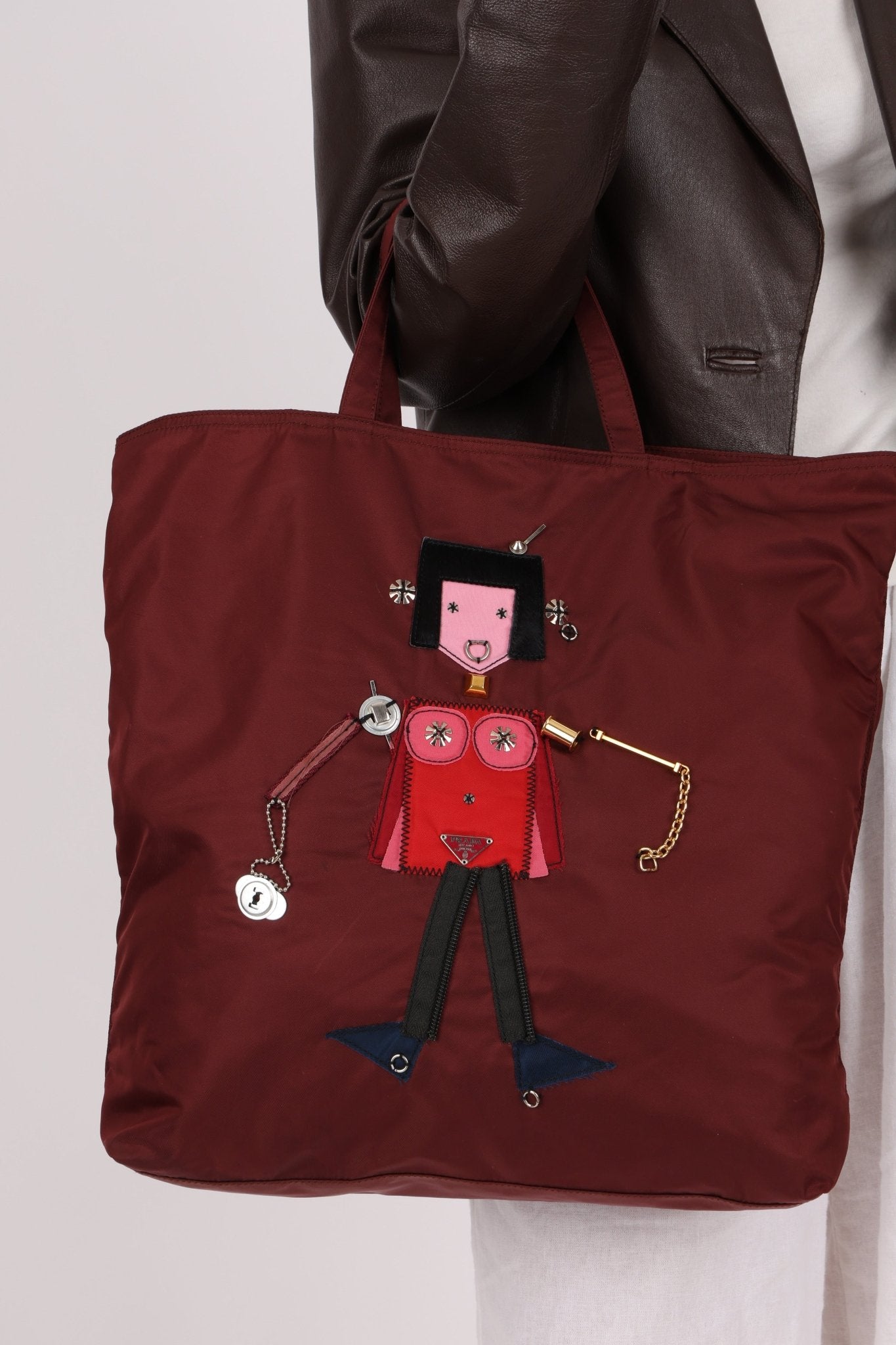 Prada 'Juliette' Robot Embellished Velo North South Tote - FashioNica