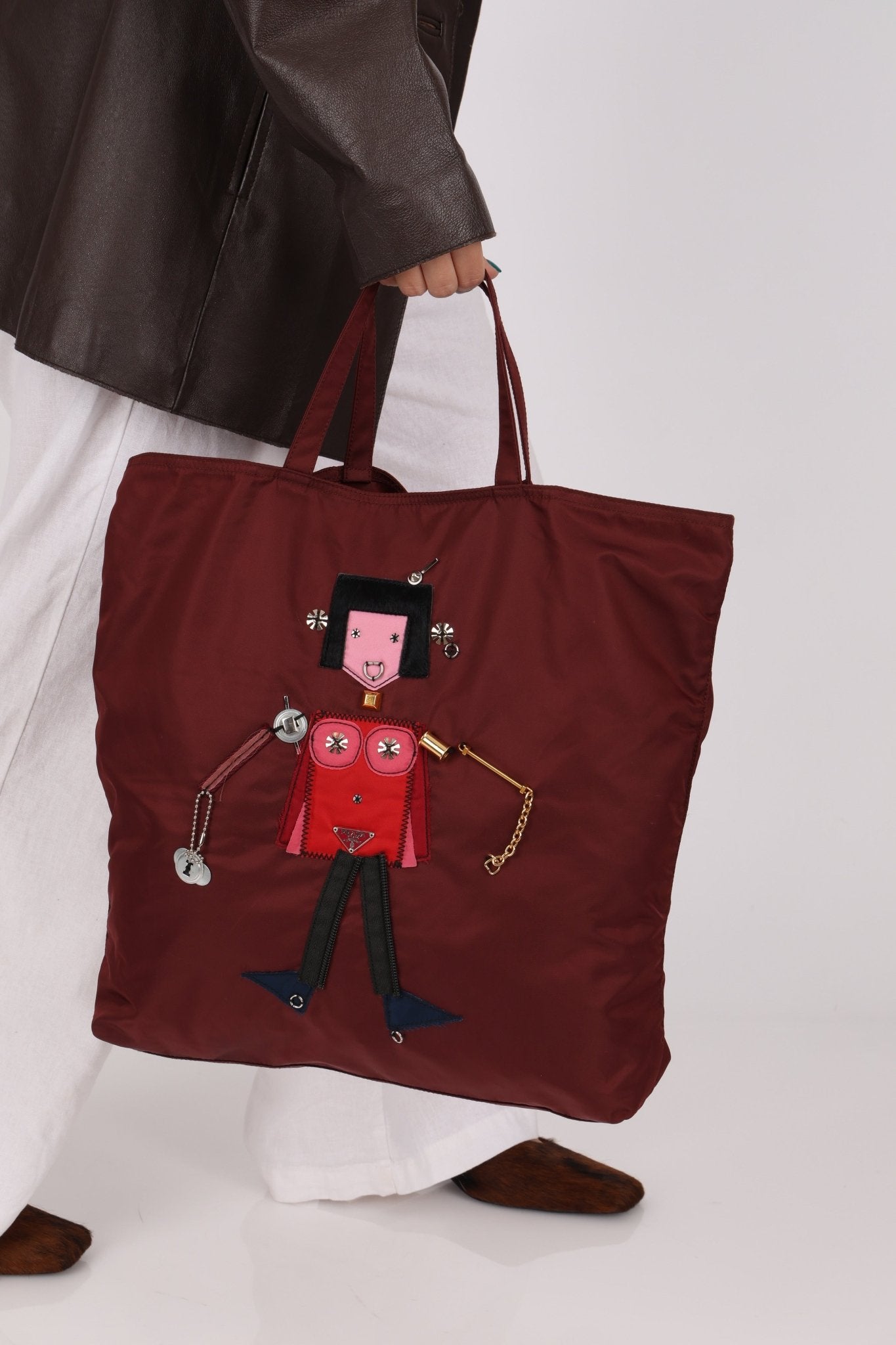 Prada 'Juliette' Robot Embellished Velo North South Tote - FashioNica