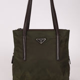 Prada Lambskin Trimmed Metropolitan Tessuto Tote - FashioNica