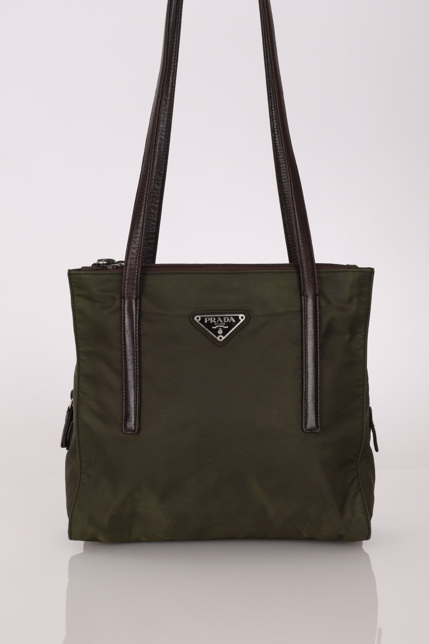 Prada Lambskin Trimmed Metropolitan Tessuto Tote - FashioNica