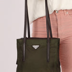 Prada Lambskin Trimmed Metropolitan Tessuto Tote - FashioNica