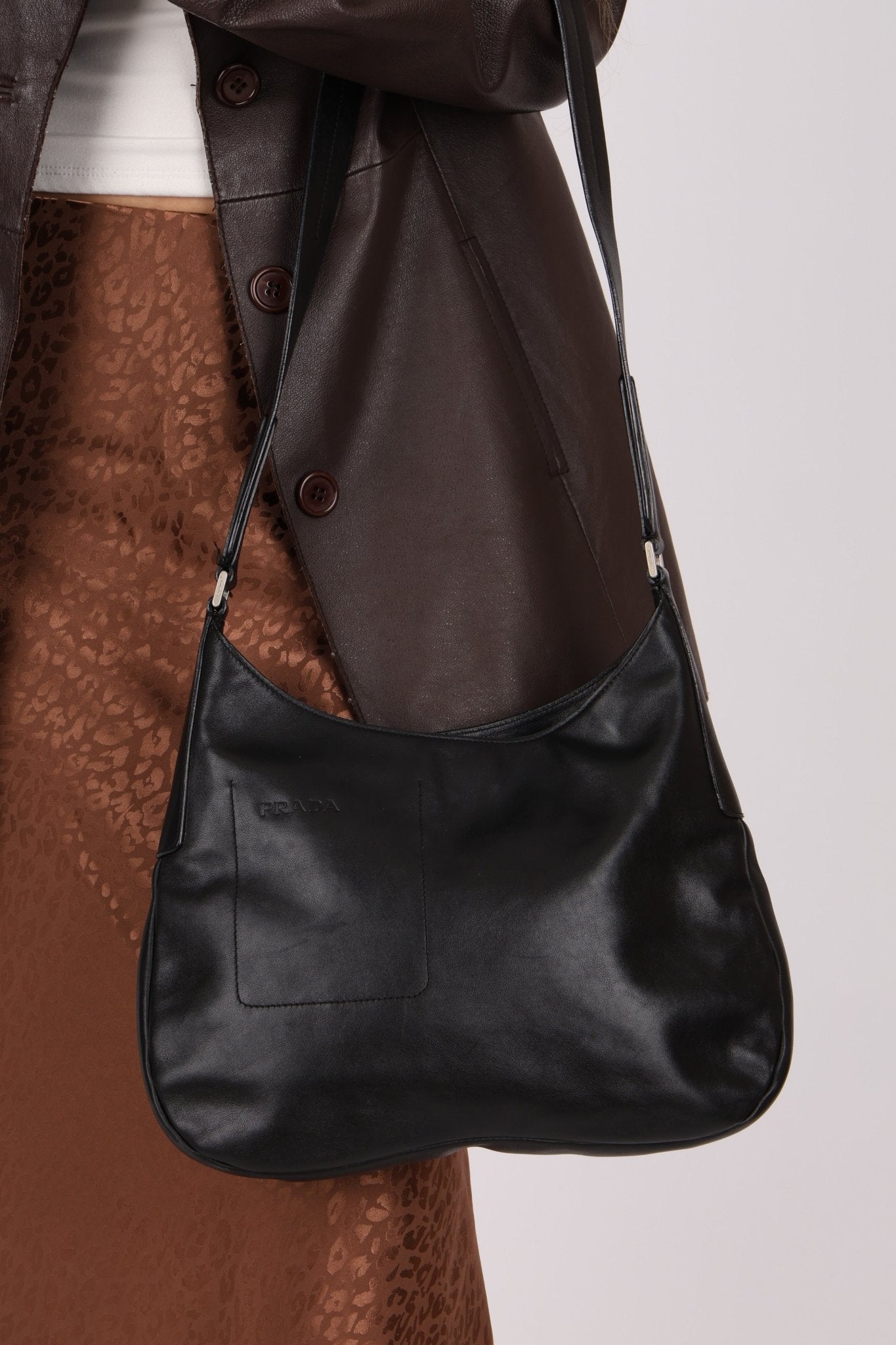 Prada Large Soft Nappa Sport Hobo - FashioNica