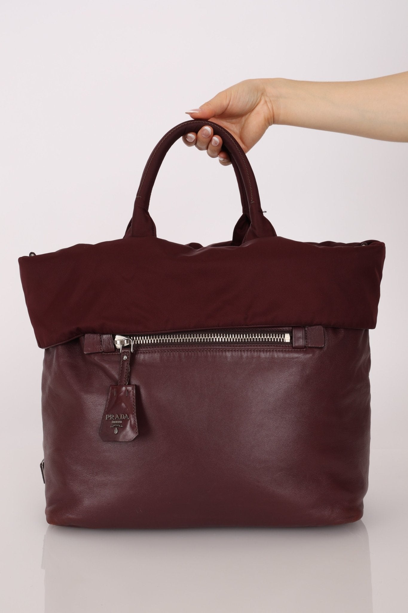 Prada Leather and Nylon Reversible Tote - FashioNica