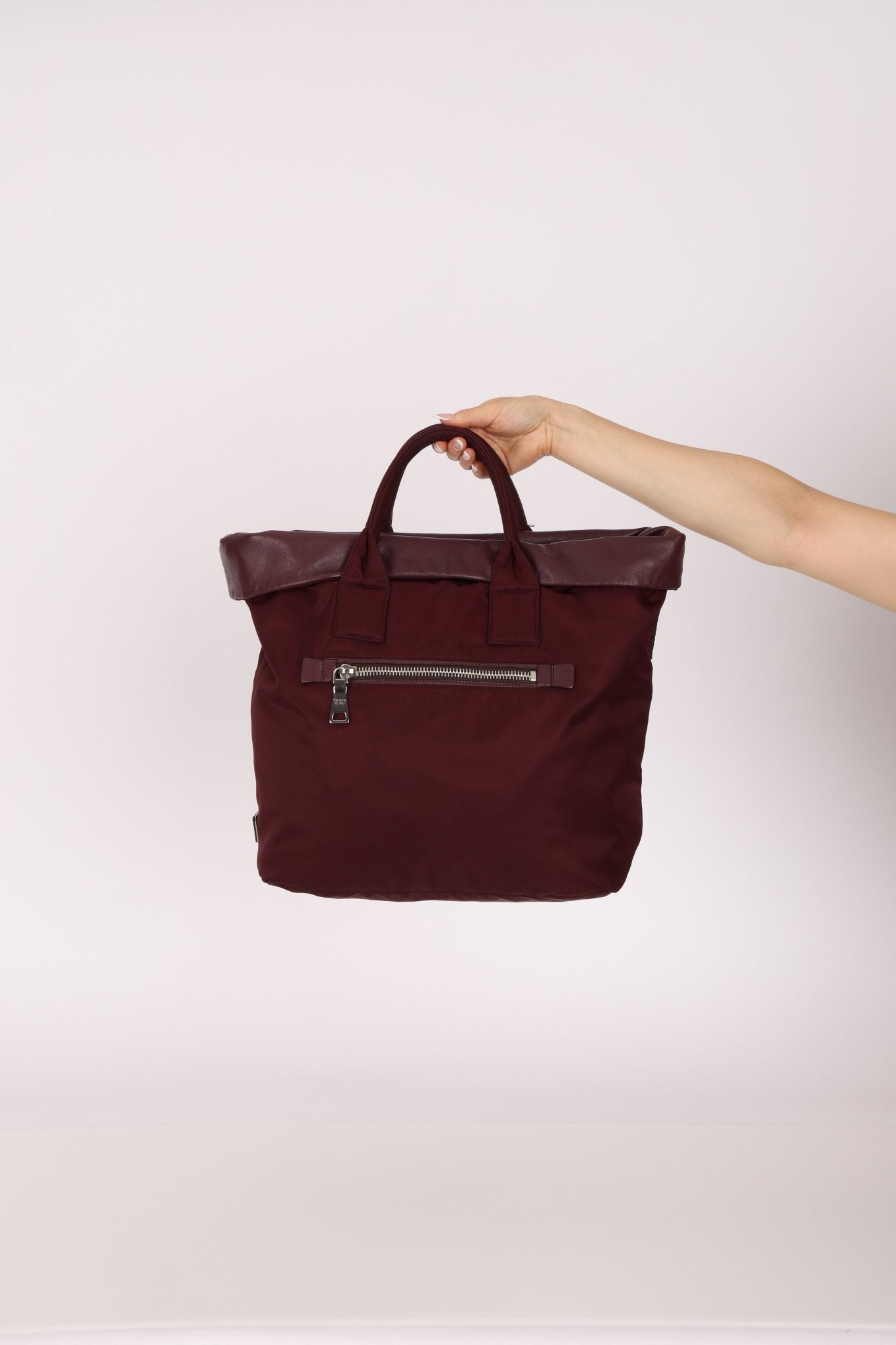 Prada Leather and Nylon Reversible Tote - FashioNica