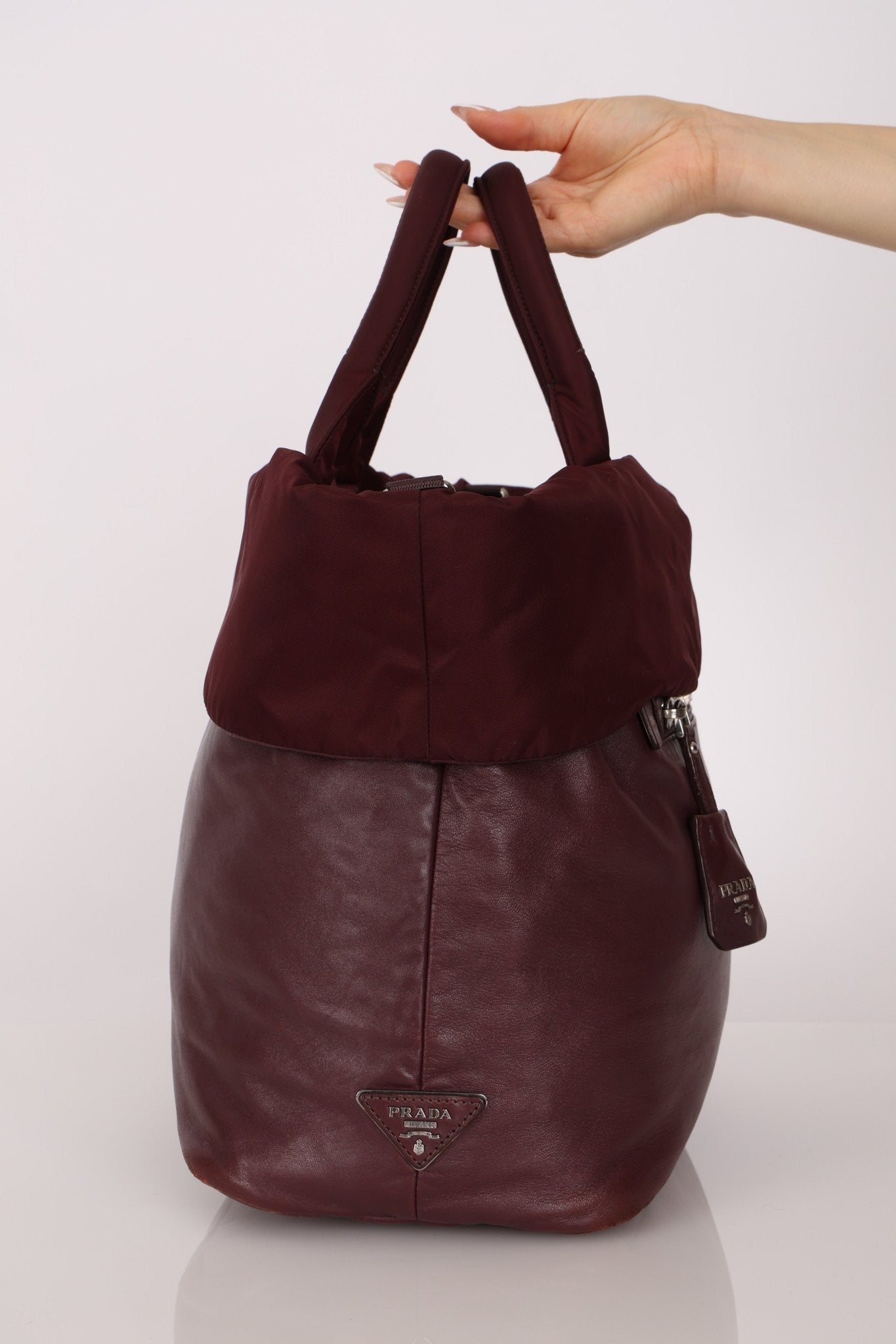 Prada Leather and Nylon Reversible Tote - FashioNica