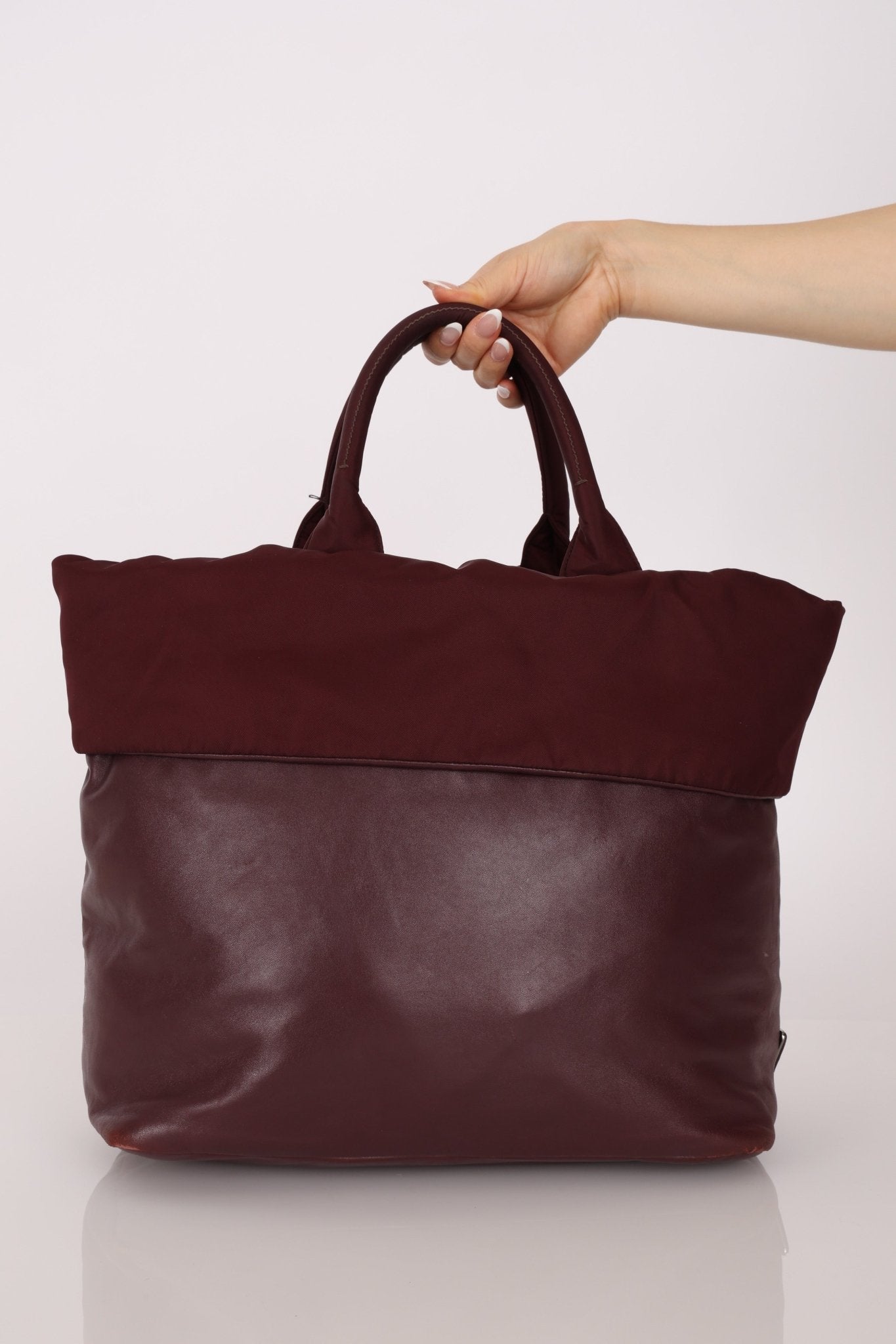 Prada Leather and Nylon Reversible Tote - FashioNica