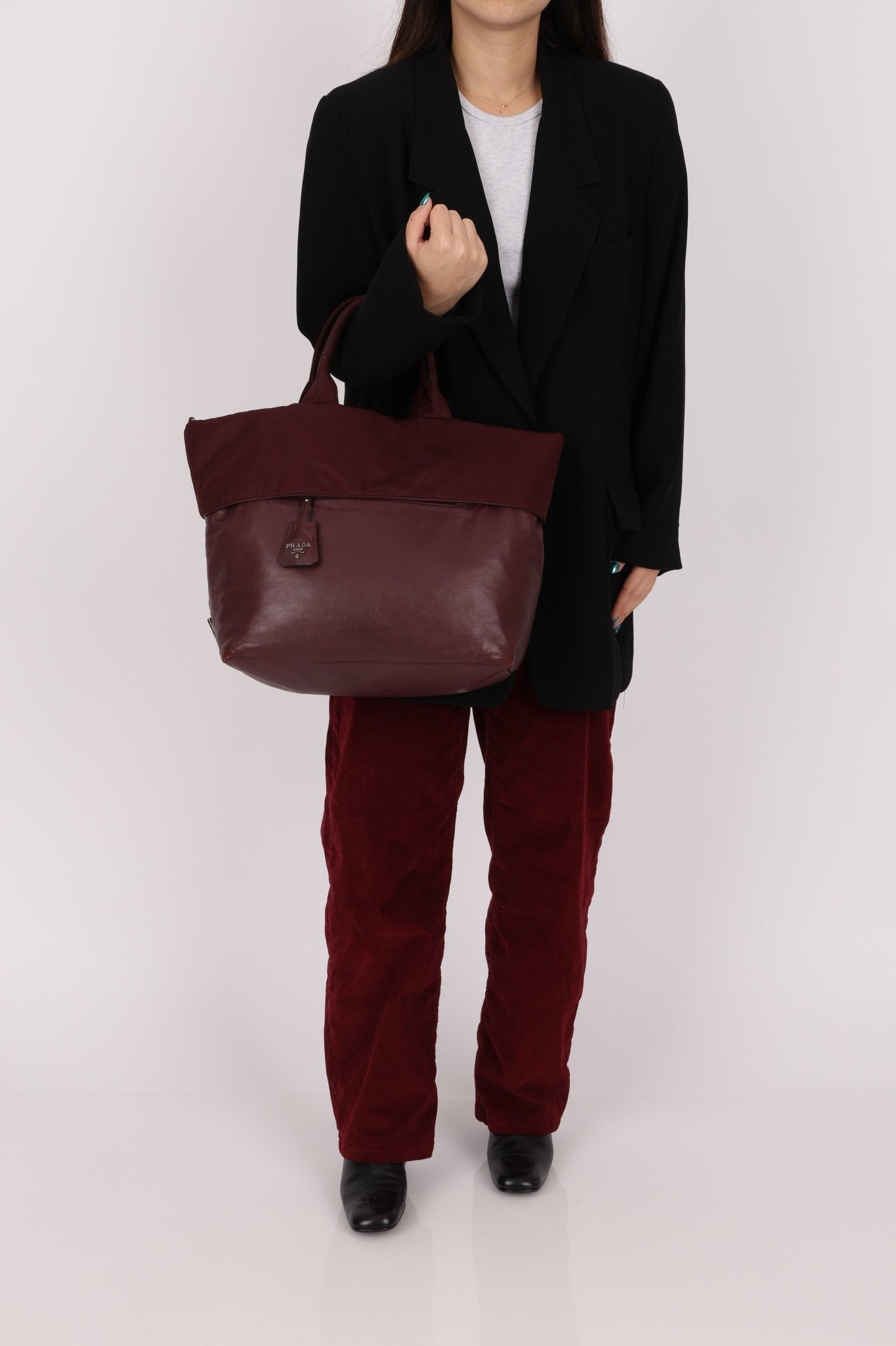 Prada Leather and Nylon Reversible Tote - FashioNica