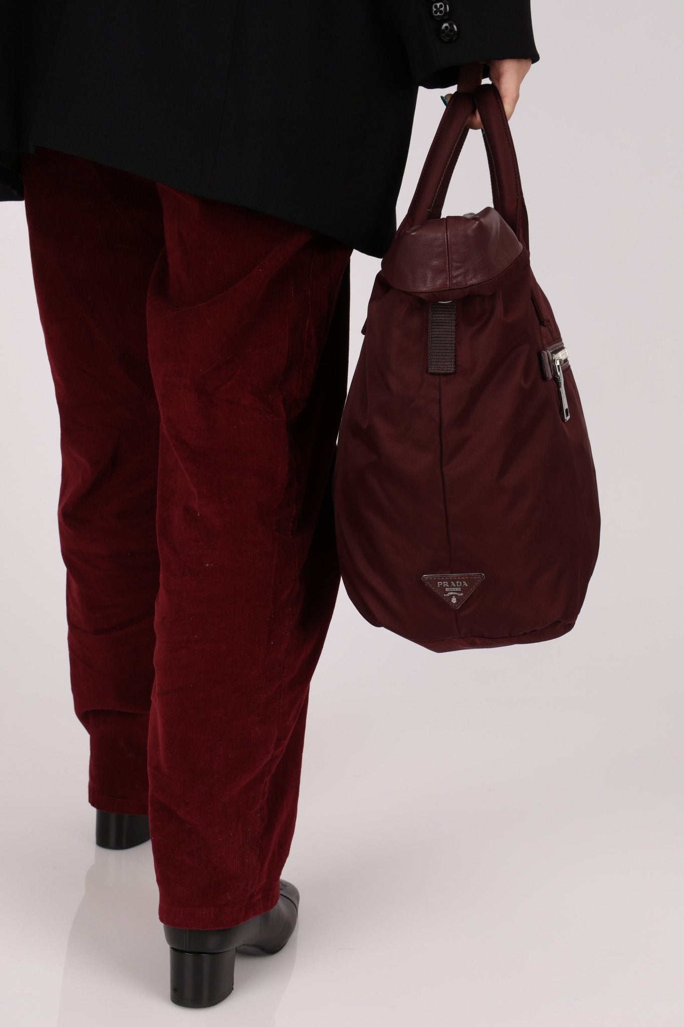 Prada Leather and Nylon Reversible Tote - FashioNica