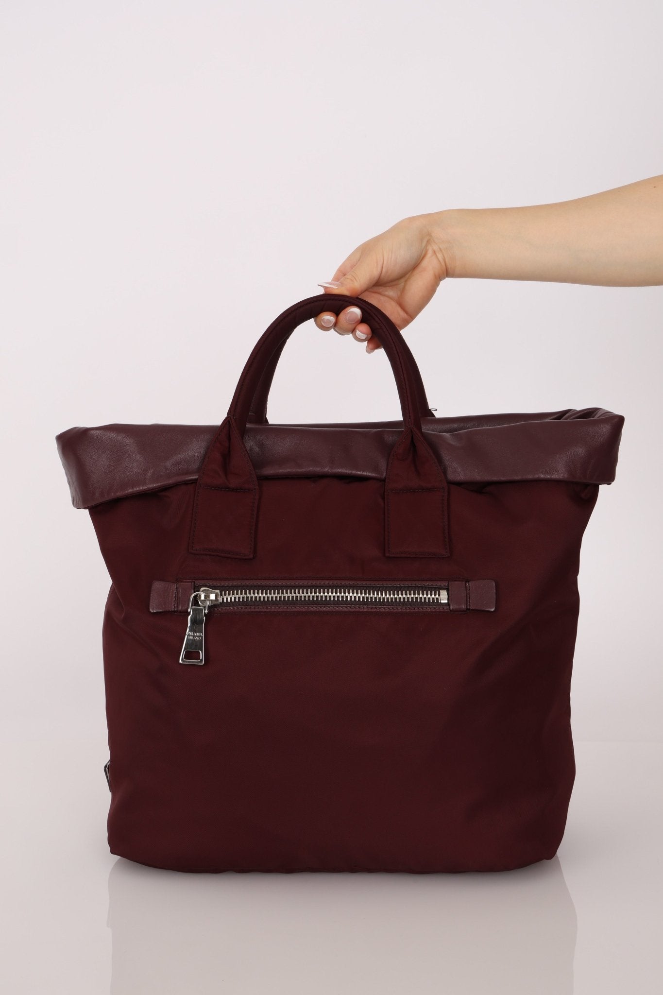 Prada Leather and Nylon Reversible Tote - FashioNica