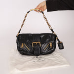 Prada Leather Buckle Flap Shoulder Bag - FashioNica