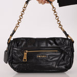 Prada Leather Buckle Flap Shoulder Bag - FashioNica
