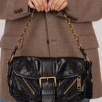 Prada Leather Buckle Flap Shoulder Bag - FashioNica