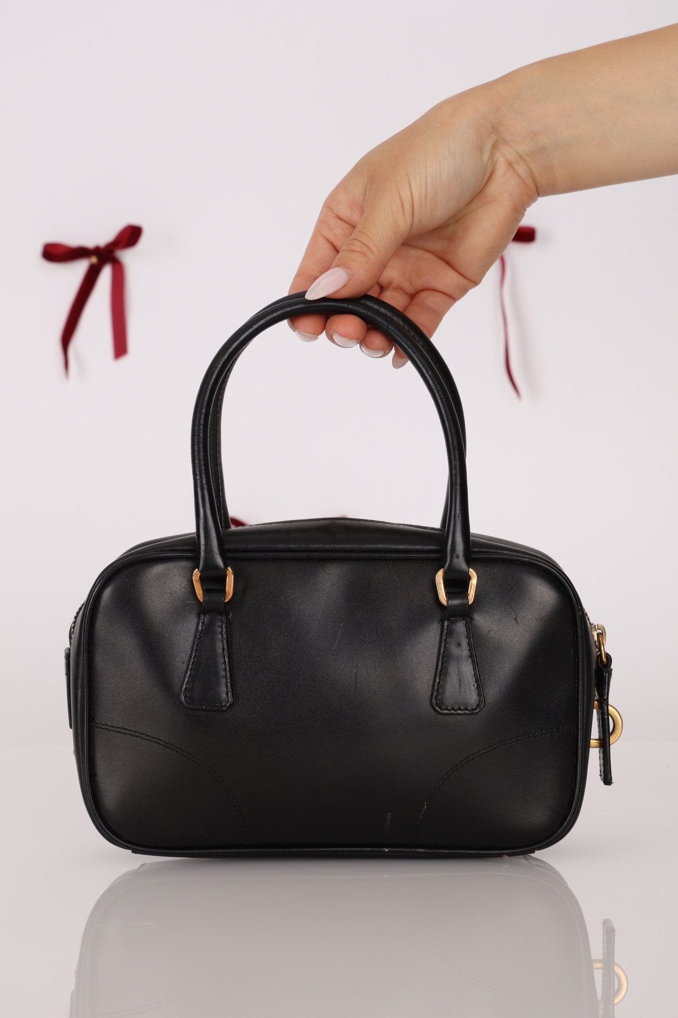 Prada Leather Mini Boston Bag - FashioNica