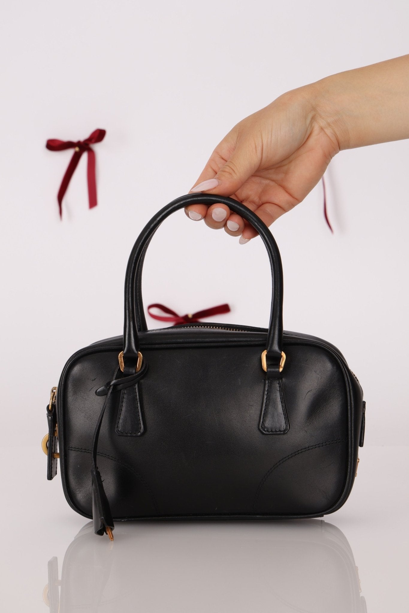 Prada Leather Mini Boston Bag - FashioNica