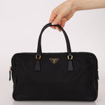 Prada Leather Trimmed Tessuto Boston Bag - FashioNica