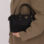 Prada Leather Trimmed Tessuto Boston Bag - FashioNica