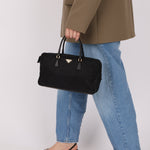 Prada Leather Trimmed Tessuto Boston Bag - FashioNica