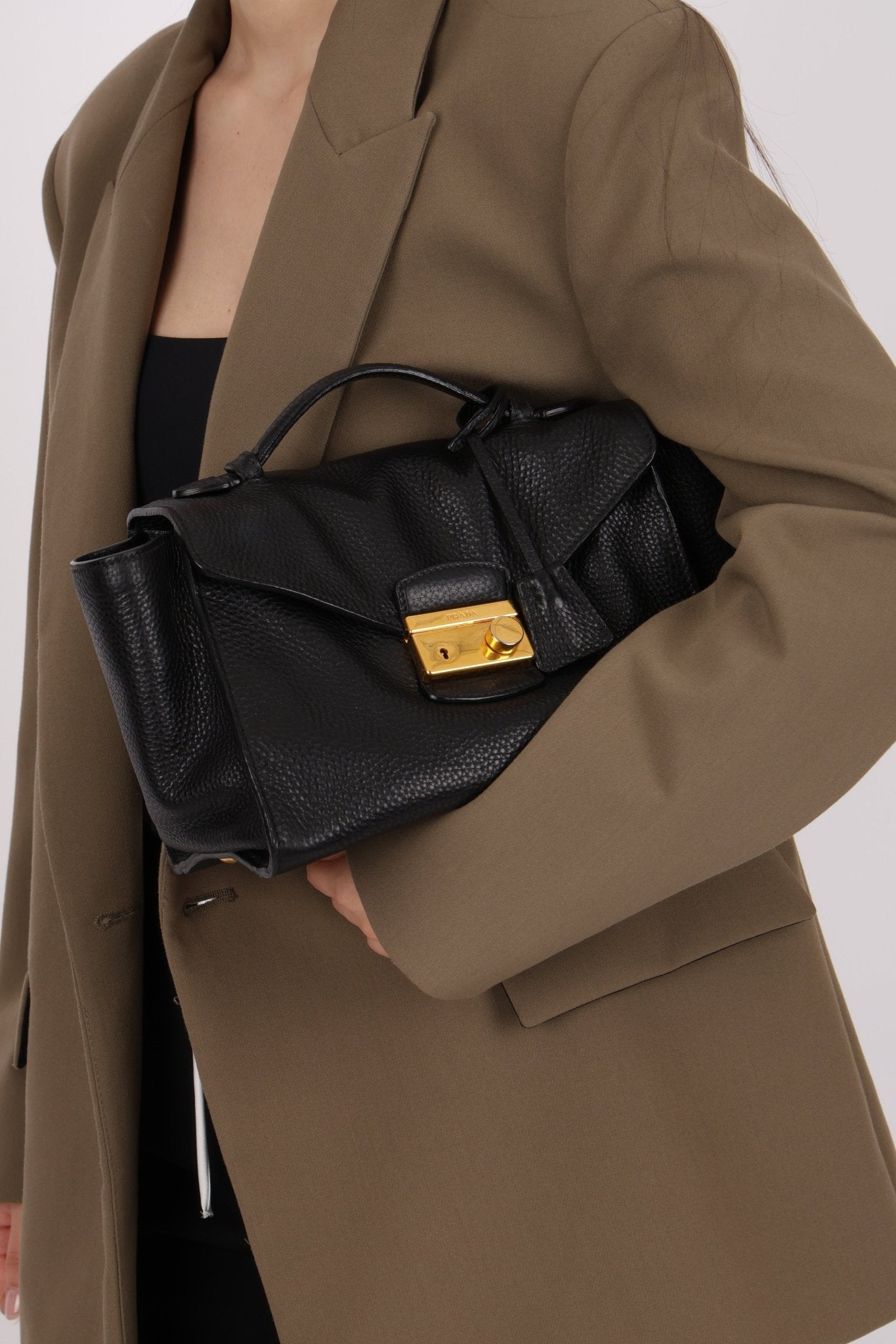 Prada Leather Vitello Daino Leather Flap Bag - FashioNica